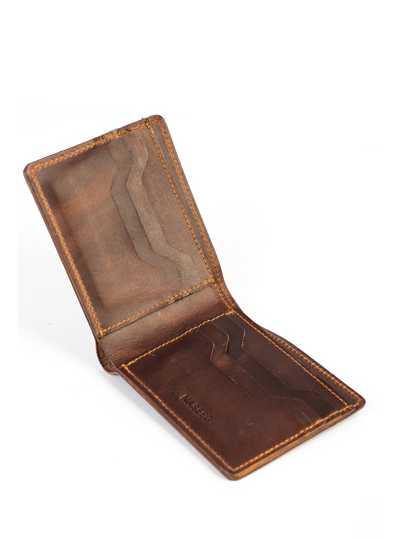NASEEG Narmer Genuine Leather Wallet From Naseeg - Havan Brown Crazy Horse - Image 4